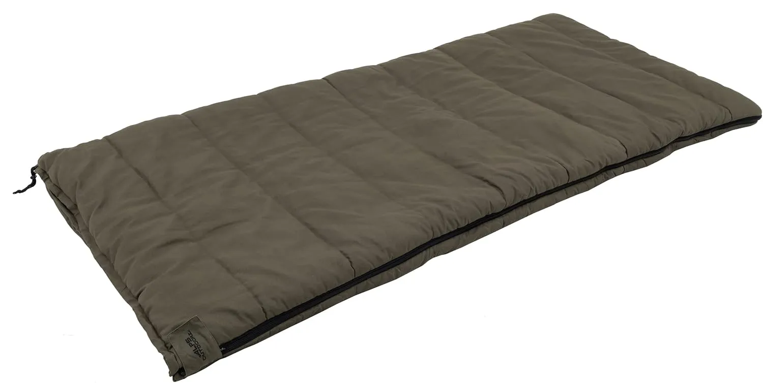 ALPS OutdoorZ Redwood -25° Sleeping Bag, Plaid Flannel Lined, Cotton Canvas