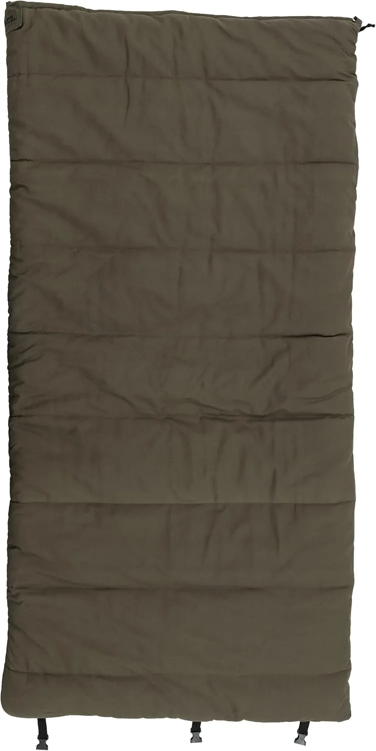 ALPS OutdoorZ Redwood -25° Sleeping Bag, Plaid Flannel Lined, Cotton Canvas