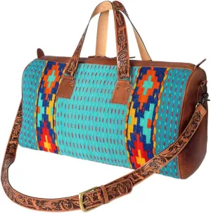 American Darling Duffel Saddle Blanket Genuine Leather Western Women Bag | Handbag | Leather Duffle Bag | Weekend Bag | Travel Duffel Bags | Duffel Bag for Women |