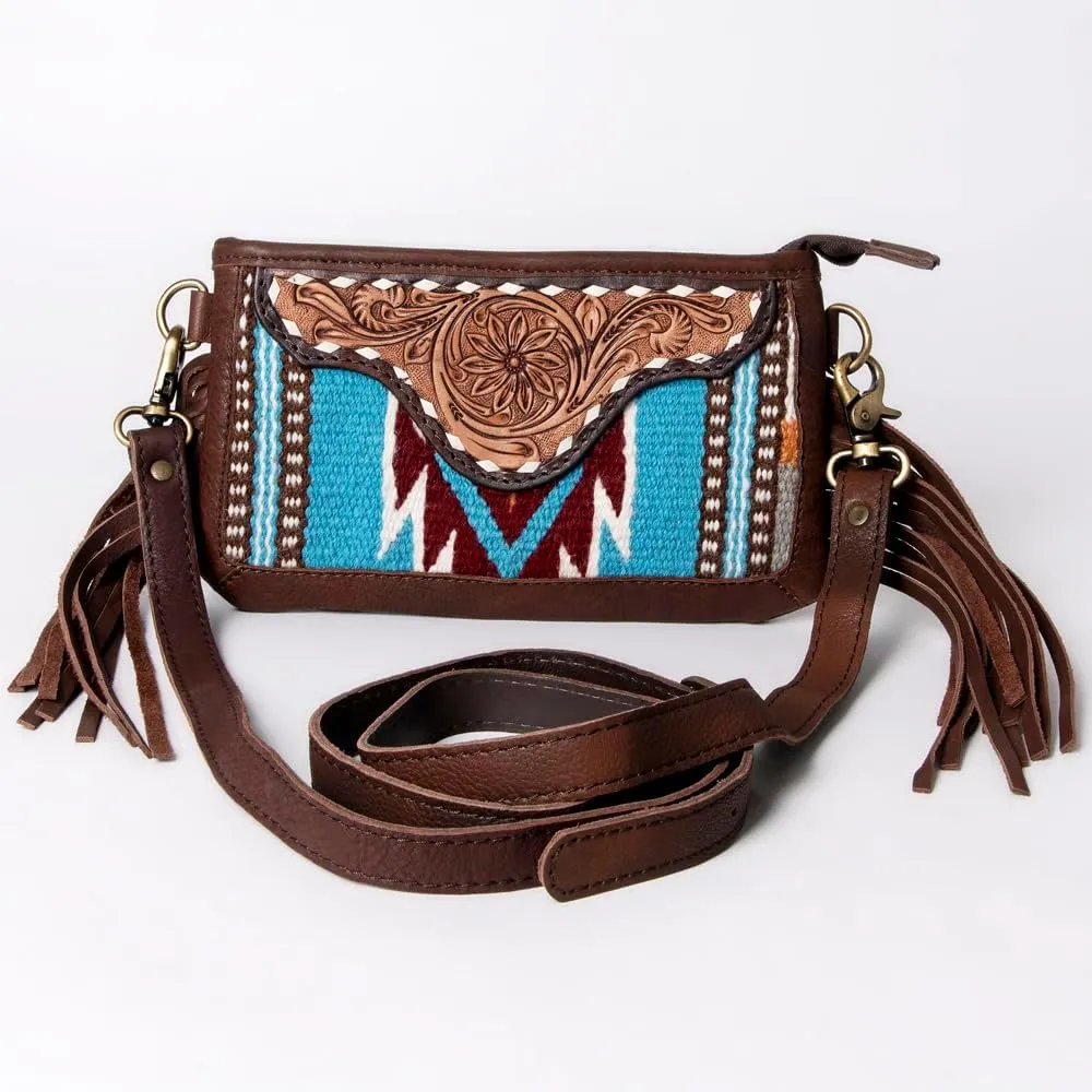 American Darling Small Crossbody Hand Tooled Saddle Blanket Genuine Leather women bag western handbag purse