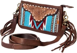 American Darling Small Crossbody Hand Tooled Saddle Blanket Genuine Leather women bag western handbag purse