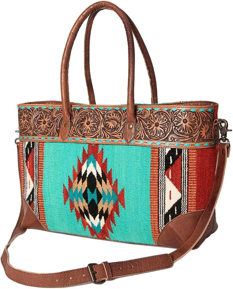 American Darling Tote Hand Tooled Saddle Blanket Genuine Leather Western Women Bag Handbag Purse | Western Tote Bag | Travel Tote Bags | College Tote Bag | Casual Tote Bag