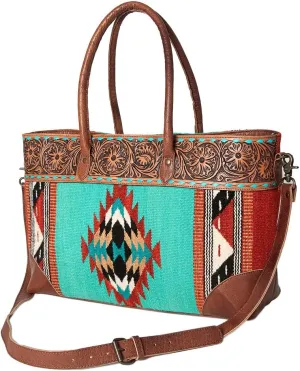 American Darling Tote Hand Tooled Saddle Blanket Genuine Leather Western Women Bag Handbag Purse | Western Tote Bag | Travel Tote Bags | College Tote Bag | Casual Tote Bag