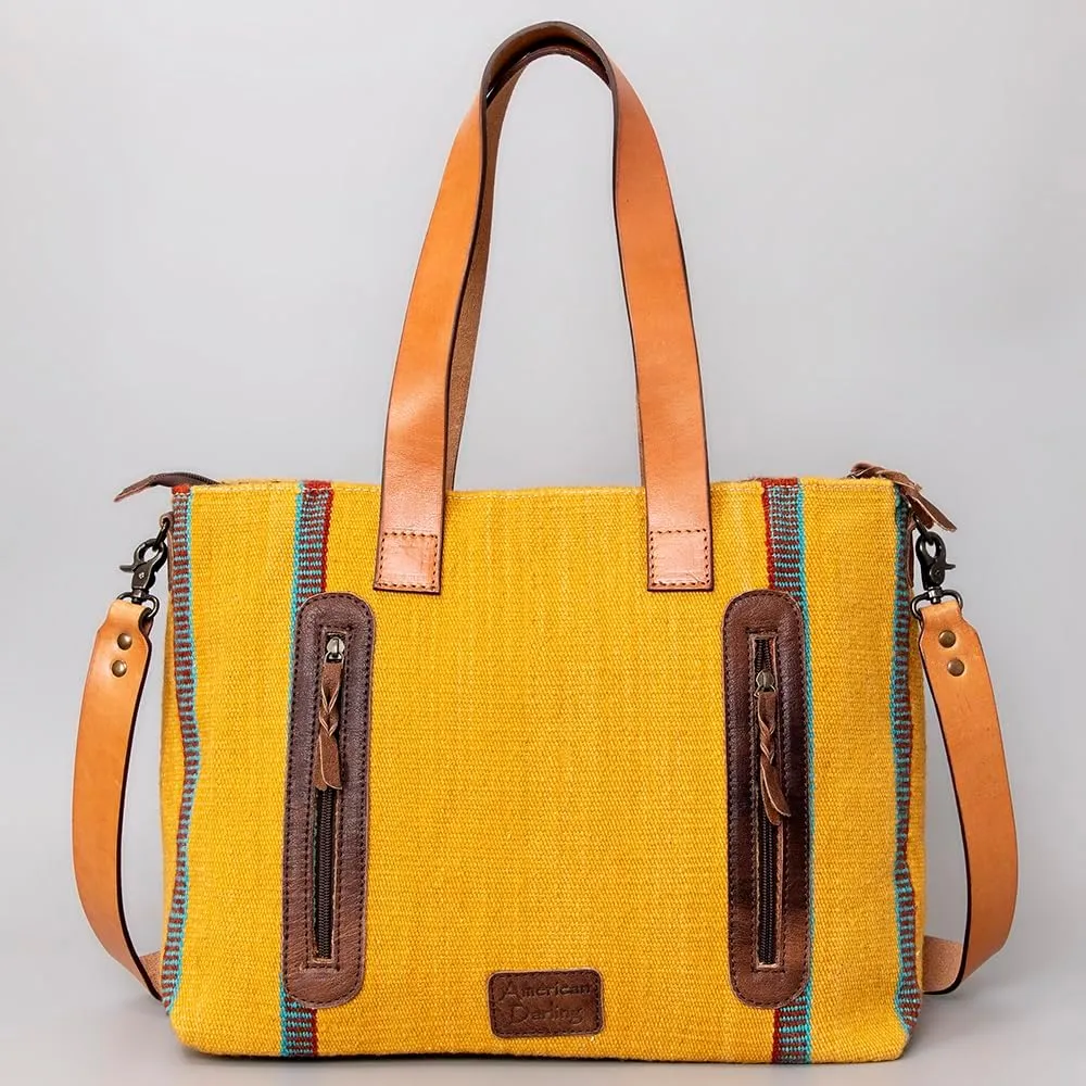 American Darling Tote Saddle Blanket Genuine Leather Women Bag Western Handbag Purse