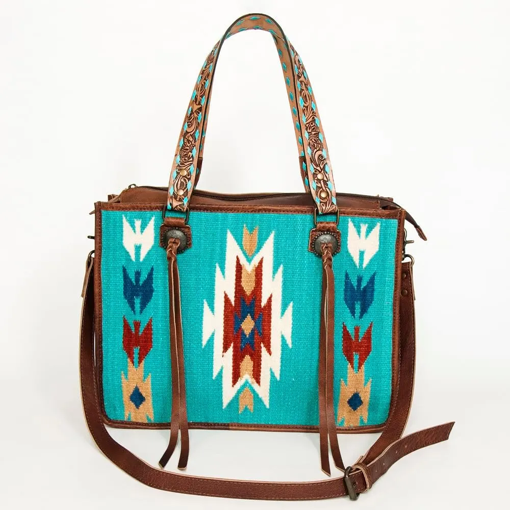 American Darling Tote Saddle Blanket Genuine Leather Women Bag Western Handbag Purse