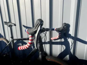 American Flag USA Bicycle Handlebar Tape - Red White & Blue PU Leather   EVA Bar Tape with Finishing Tape and End Plugs