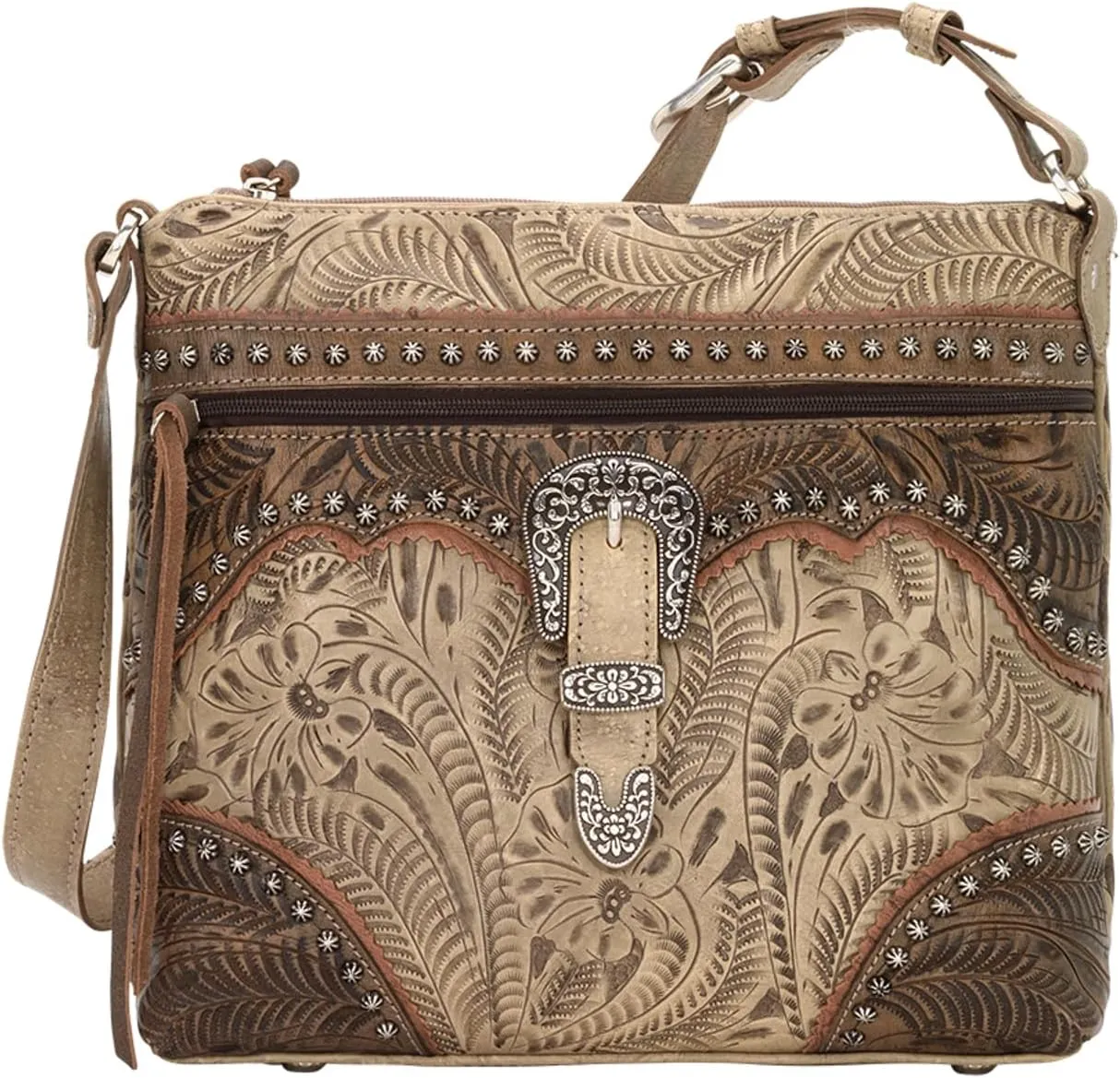 American West Ladies Saddle Ridge Zip Top Shoulder Bag