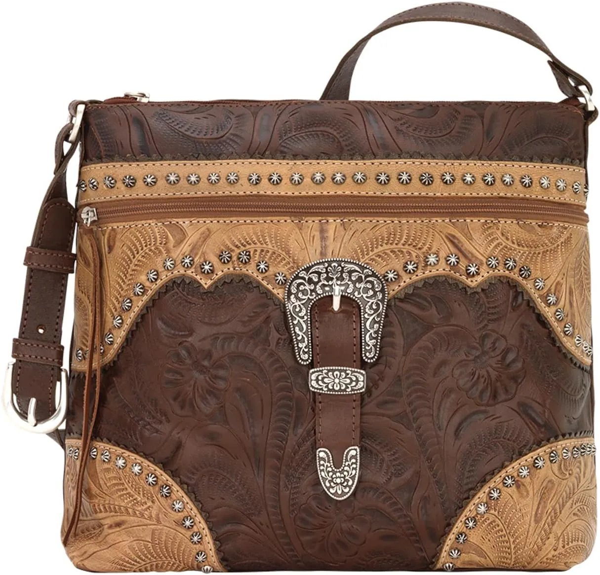 American West Ladies Saddle Ridge Zip Top Shoulder Bag