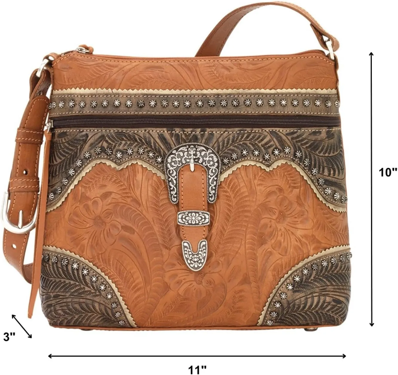 American West Ladies Saddle Ridge Zip Top Shoulder Bag