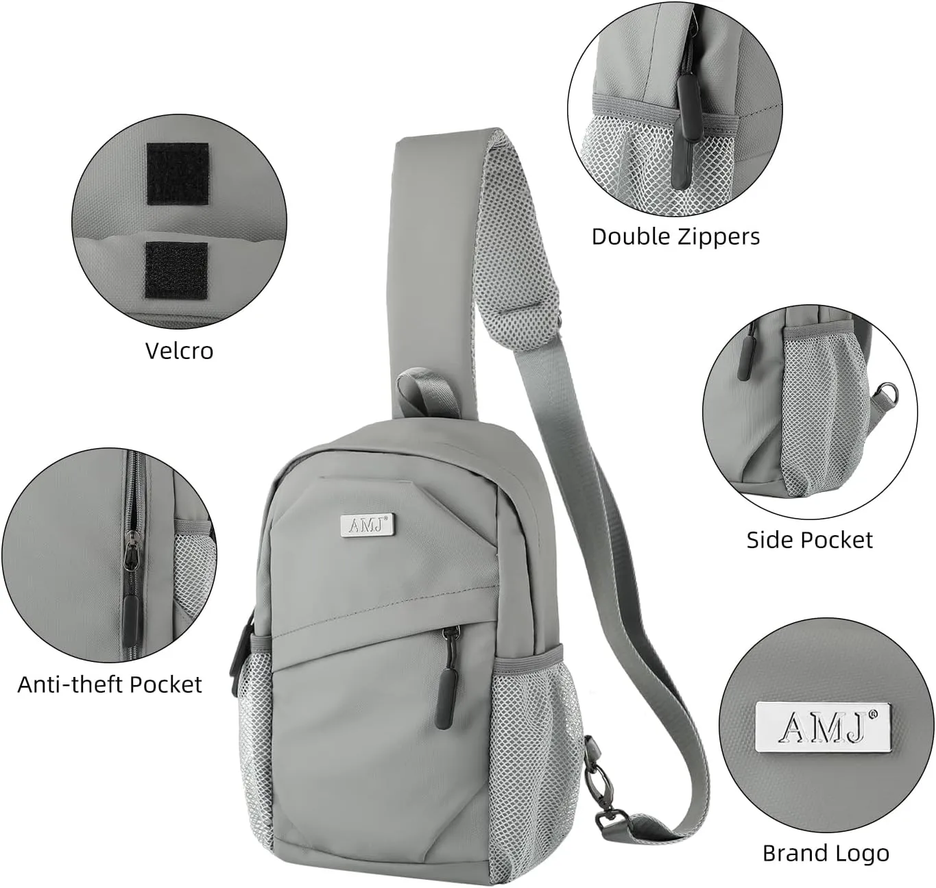 AMJ Cross-body Bag Small Handbag For Men, Shoulder Mini Bag For Women, Travel Chest Daypack for Hiking, Camping, Sports