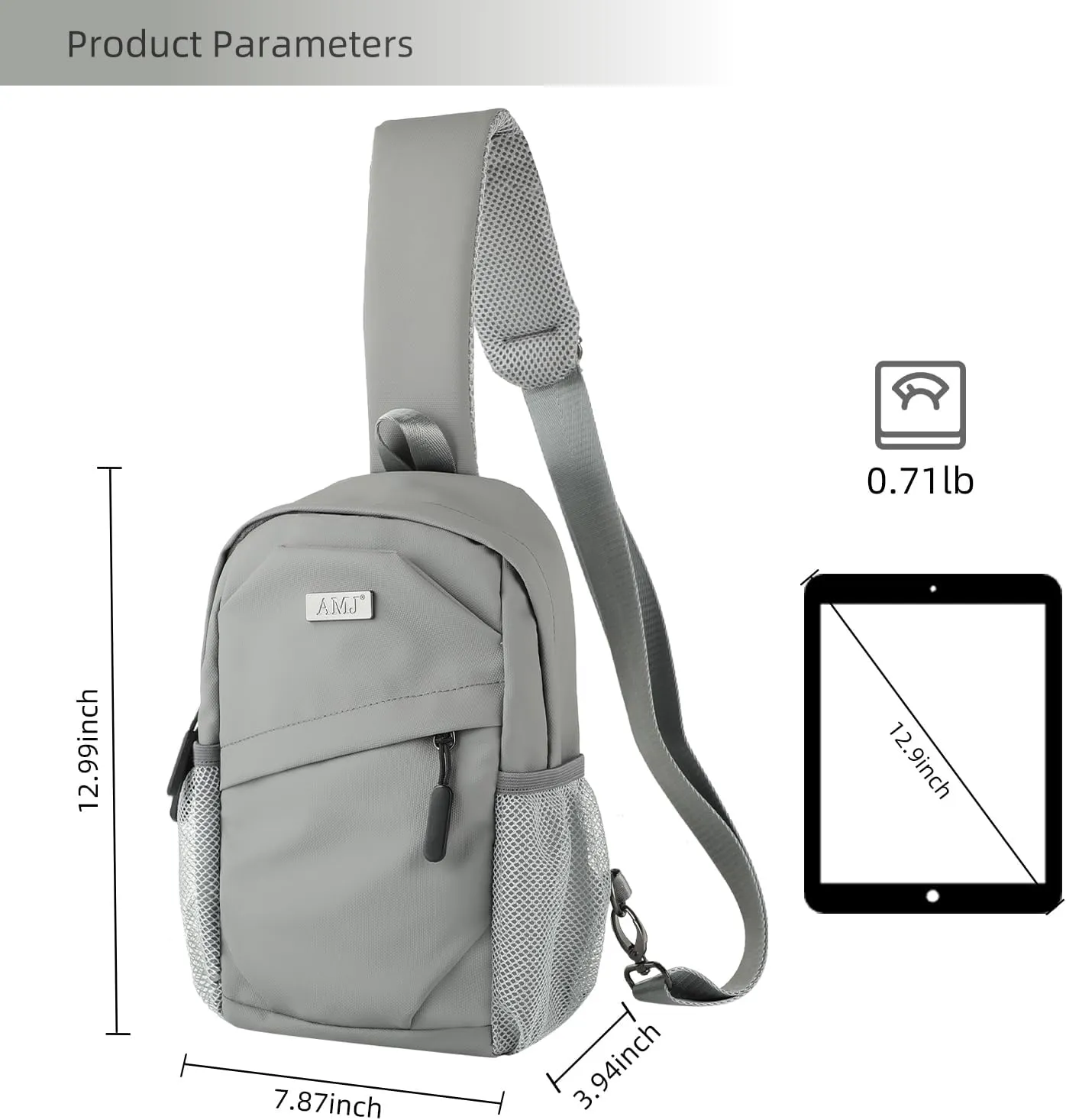 AMJ Cross-body Bag Small Handbag For Men, Shoulder Mini Bag For Women, Travel Chest Daypack for Hiking, Camping, Sports