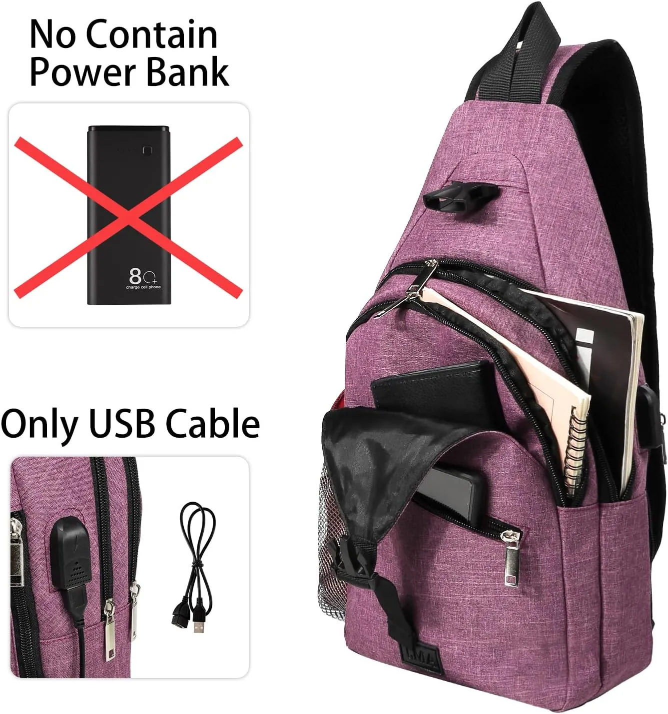 AMJ Tactical Chest Sling Bag for Men,Theft Crossbody Bag,Lightweight Hiking Shoulder Pack for Cycling, Travel, Camping