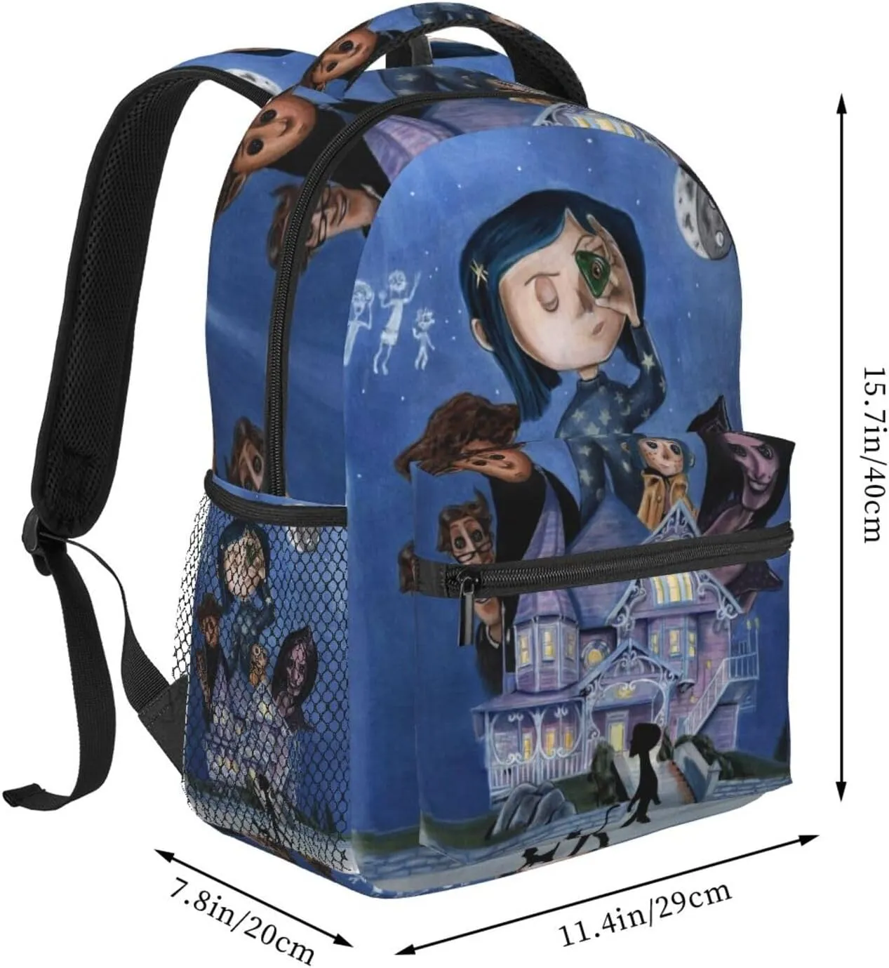 Animated Cora'Lines Movie Backpack Horror Travel Casual Daypacks Lightweight Laptop Bags Outdoor Knapsack Multi-Function Bookbag