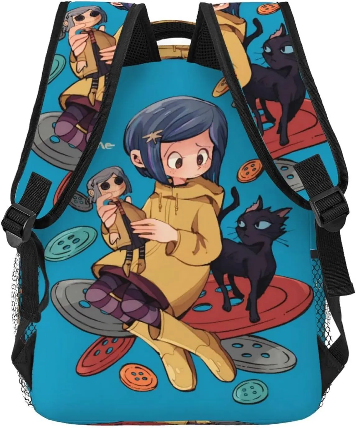 Animated Cora'Lines Movie Backpack Horror Travel Casual Daypacks Lightweight Laptop Bags Outdoor Knapsacks Multi-Function Bookbag