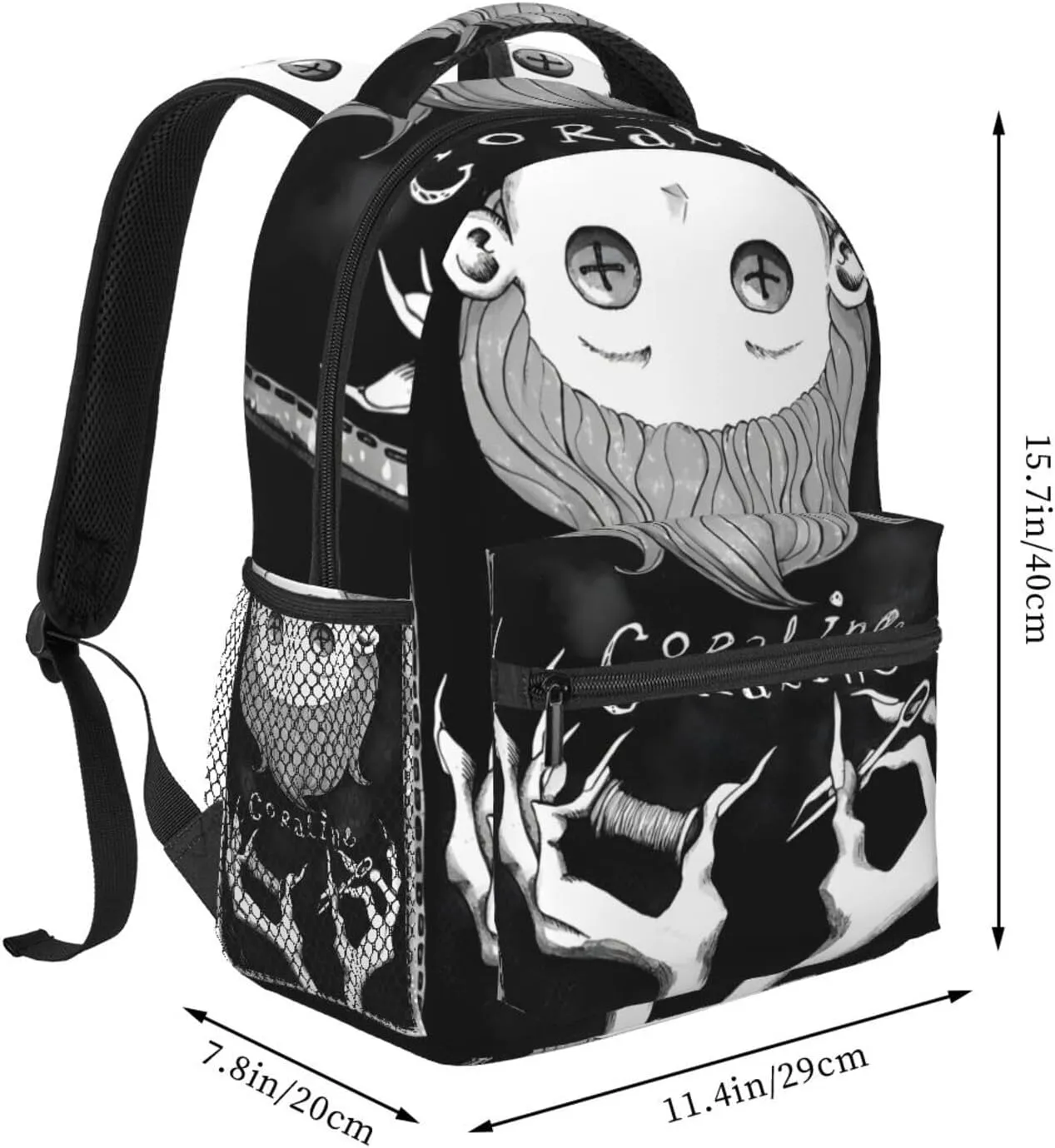 Animated Cora'Lines Movie Backpack Horror Travel Casual Daypacks Lightweight Laptop Bags Outdoor Knapsacks Multi-Function Bookbag