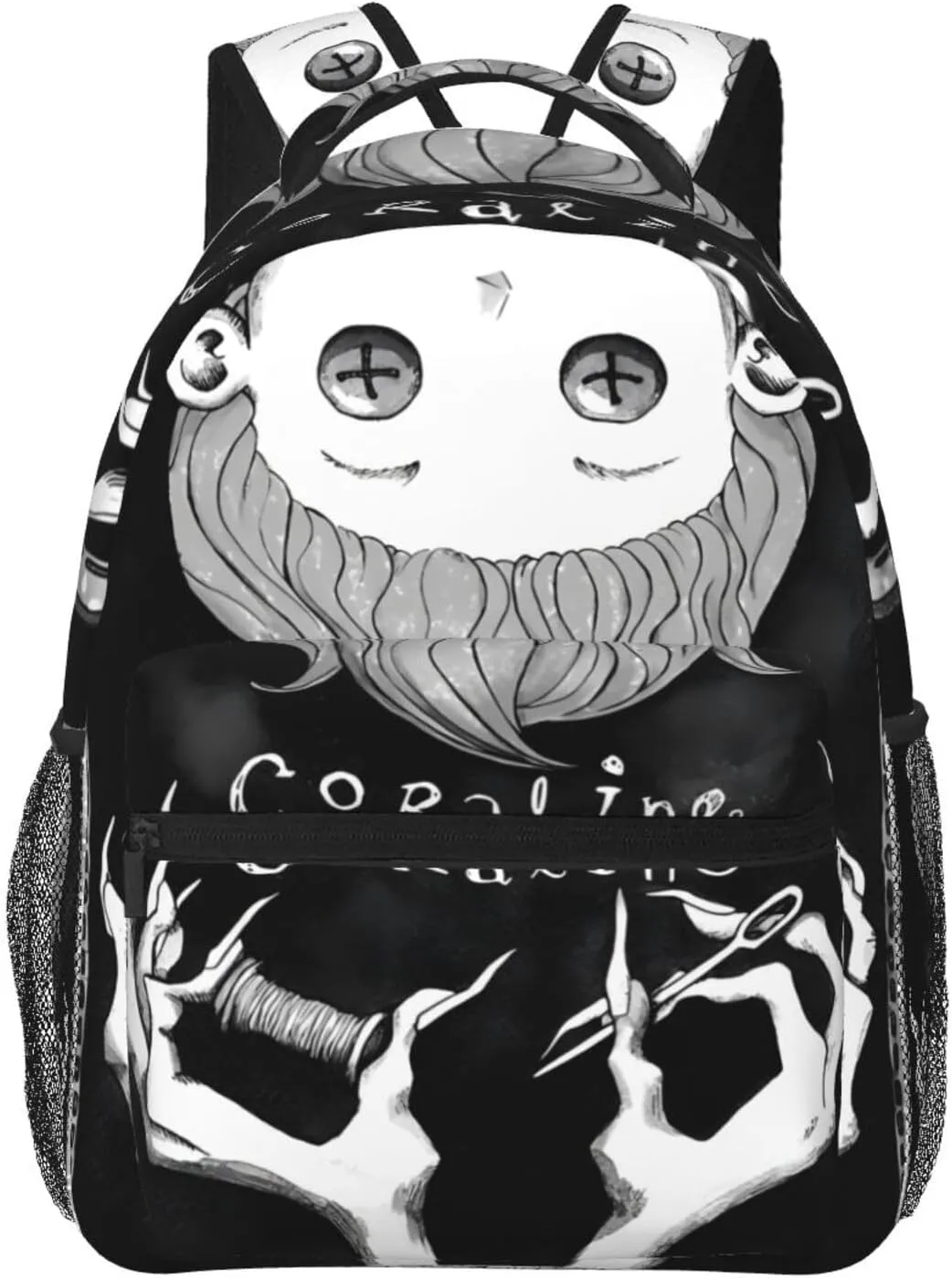 Animated Cora'Lines Movie Backpack Horror Travel Casual Daypacks Lightweight Laptop Bags Outdoor Knapsacks Multi-Function Bookbag