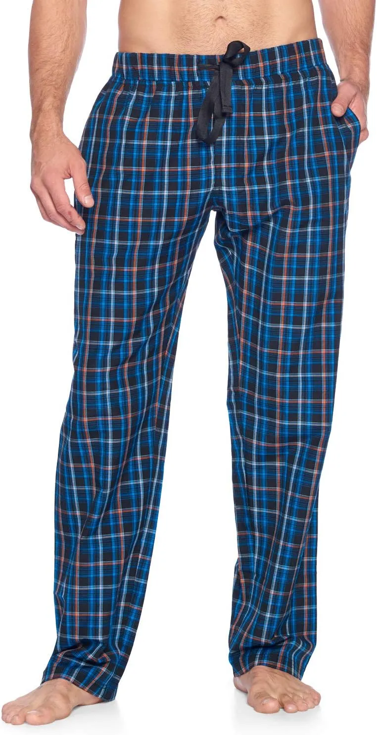 Ashford & Brooks Men's Long Nightshirt | Woven Plaid Henley Gown Sleep Shirt