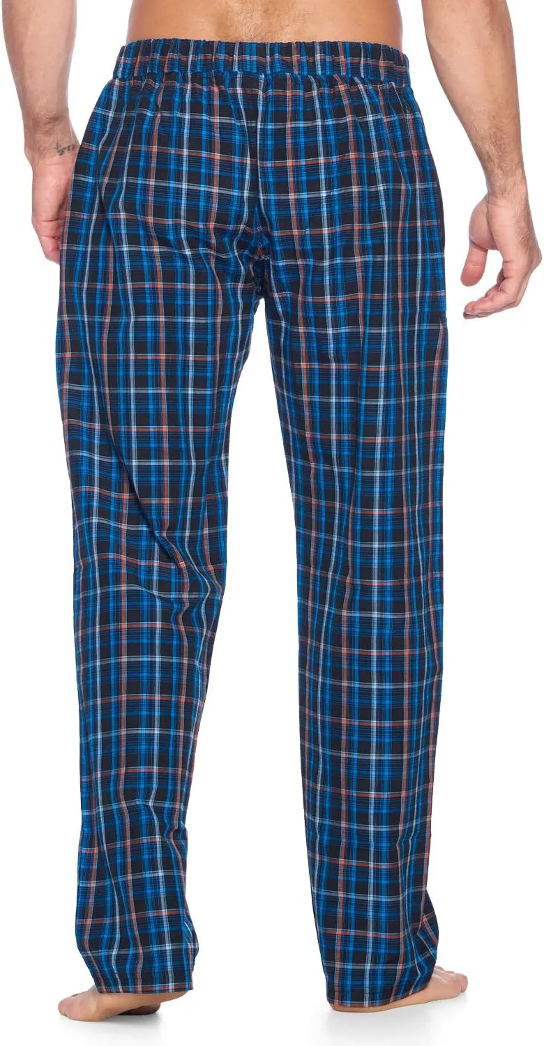 Ashford & Brooks Men's Long Nightshirt | Woven Plaid Henley Gown Sleep Shirt