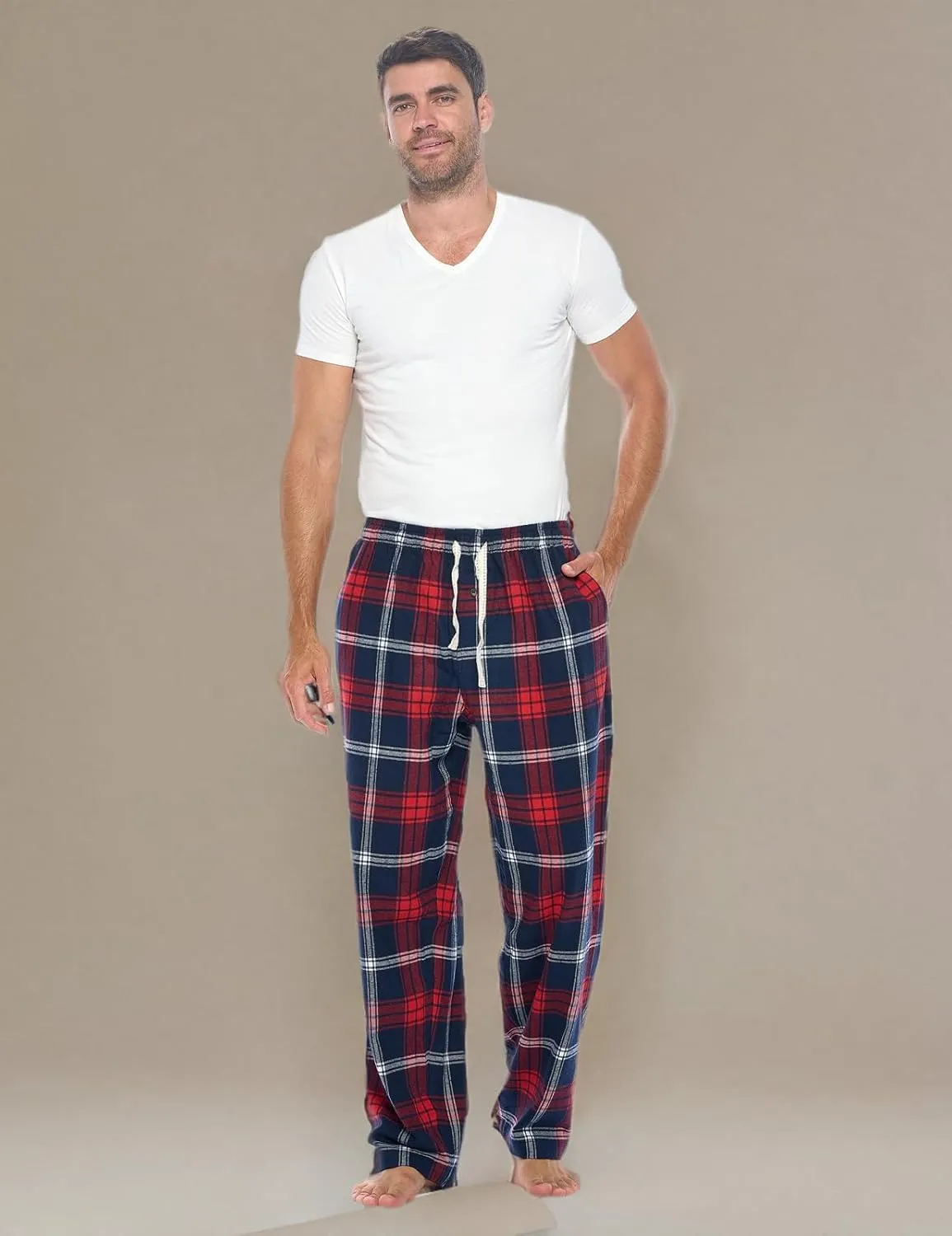Ashford & Brooks Mens Super Soft Flannel Plaid Pajama Sleep Pants