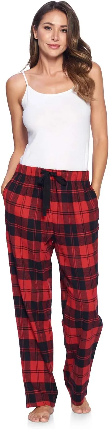 Ashford & Brooks Women's Super Soft Flannel Plaid Pajama Sleep Pants