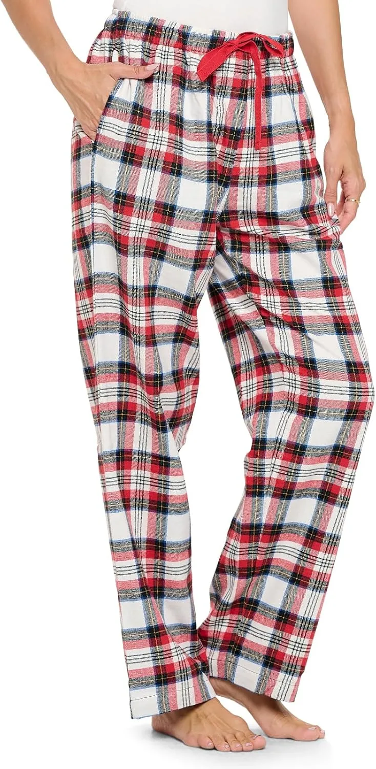 Ashford & Brooks Women's Super Soft Flannel Plaid Pajama Sleep Pants