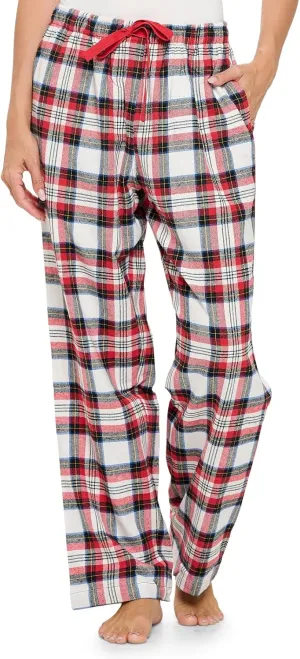 Ashford & Brooks Women's Super Soft Flannel Plaid Pajama Sleep Pants