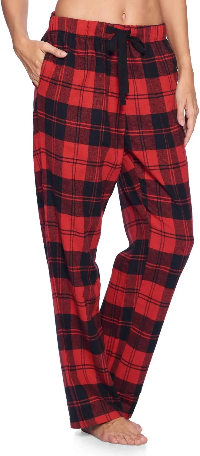 Ashford & Brooks Women's Super Soft Flannel Plaid Pajama Sleep Pants