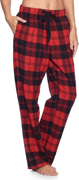 Ashford & Brooks Women's Super Soft Flannel Plaid Pajama Sleep Pants