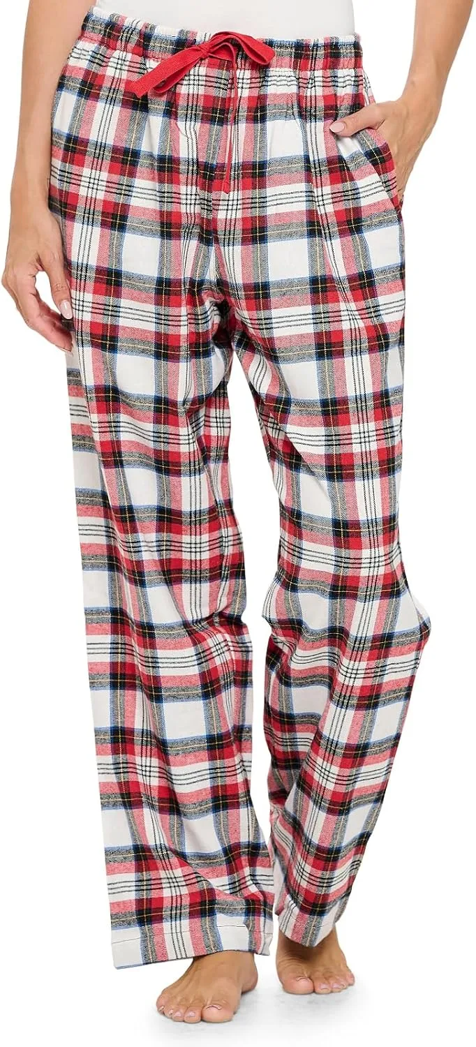 Ashford & Brooks Women's Super Soft Flannel Plaid Pajama Sleep Pants