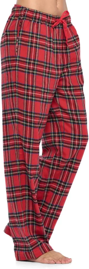 Ashford & Brooks Women's Super Soft Flannel Plaid Pajama Sleep Pants