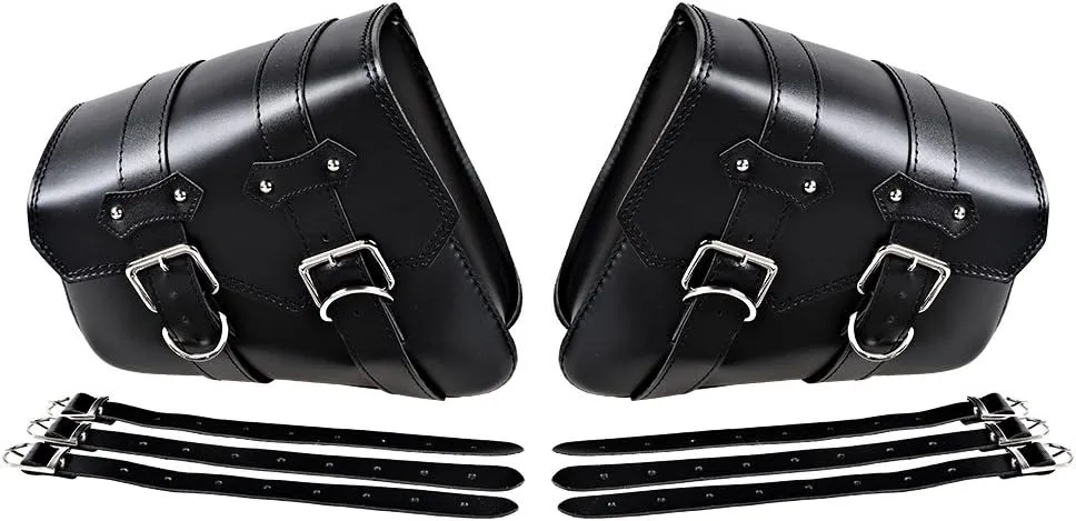 Astra Depot Left Right PU Leather Motorcycle Solo Swingarm Side Tool Bag Saddlebag Compatible with Harley Sportster XL883 XL1200