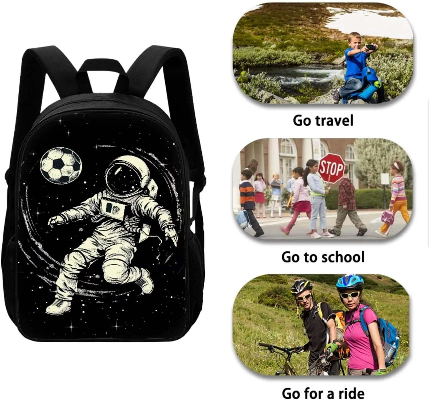 Astronaut Elementary School Backpack for Boys with Lunchbox and Pencil Case 4 Pcs Cool Backpacks for Boys Kids Bookbags with Padded Straps School Bag for Students Hiking Daypacks