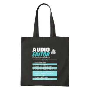 Audio Editor Conventions for Music Producers and DJs Navy Black Multicolor Canvas Tote Bag