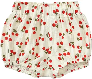 Baby Girl Boy Bottom Shorts Heart-Shaped Print Elastic Shorts Baby Cover Summer Loose Harem Short Cute Training Pants