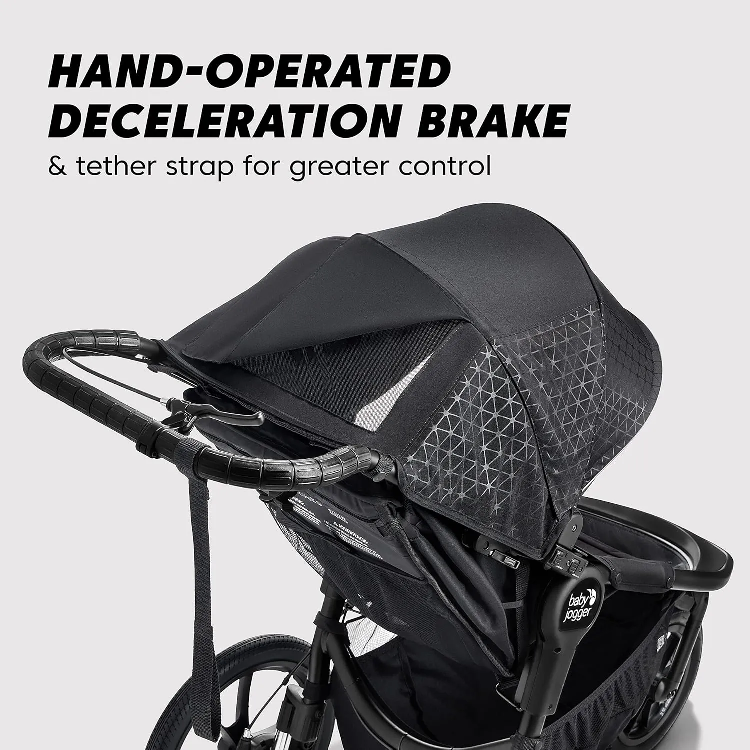 Baby Jogger Summit X3 3-Wheel Jogging Stroller with Hand Brake, One-Hand Compact Fold & All-Wheel Suspension, Midnight Black