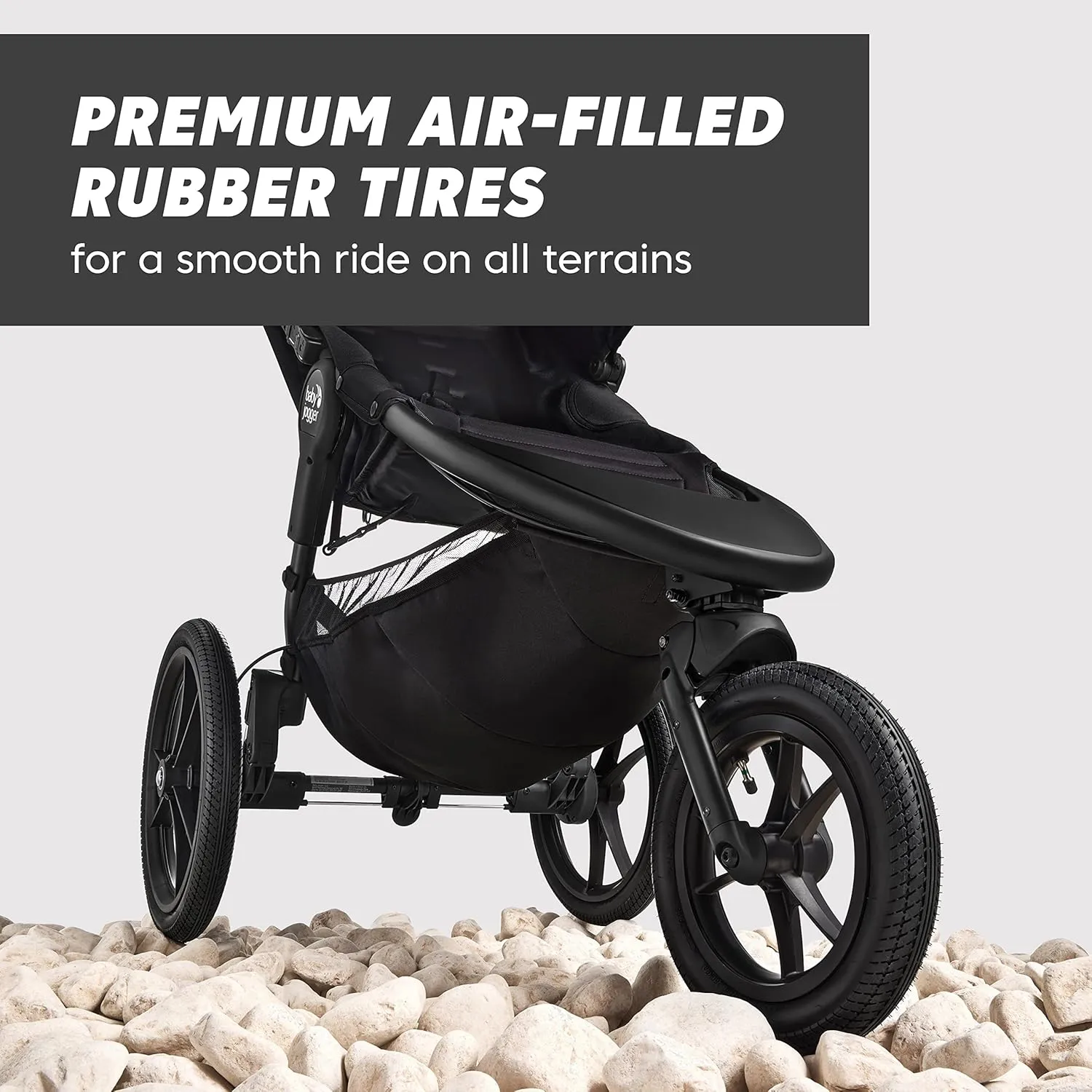 Baby Jogger Summit X3 3-Wheel Jogging Stroller with Hand Brake, One-Hand Compact Fold & All-Wheel Suspension, Midnight Black