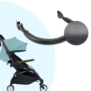 Baby Stroller Bumper Bar – YOYO Stroller Accessories for YOYO/YOYO /YOYO2/YOYO3 – Foldable Without Removing – PU Leather Handle, Armrest & Crossbar – Fits BBZ – Black