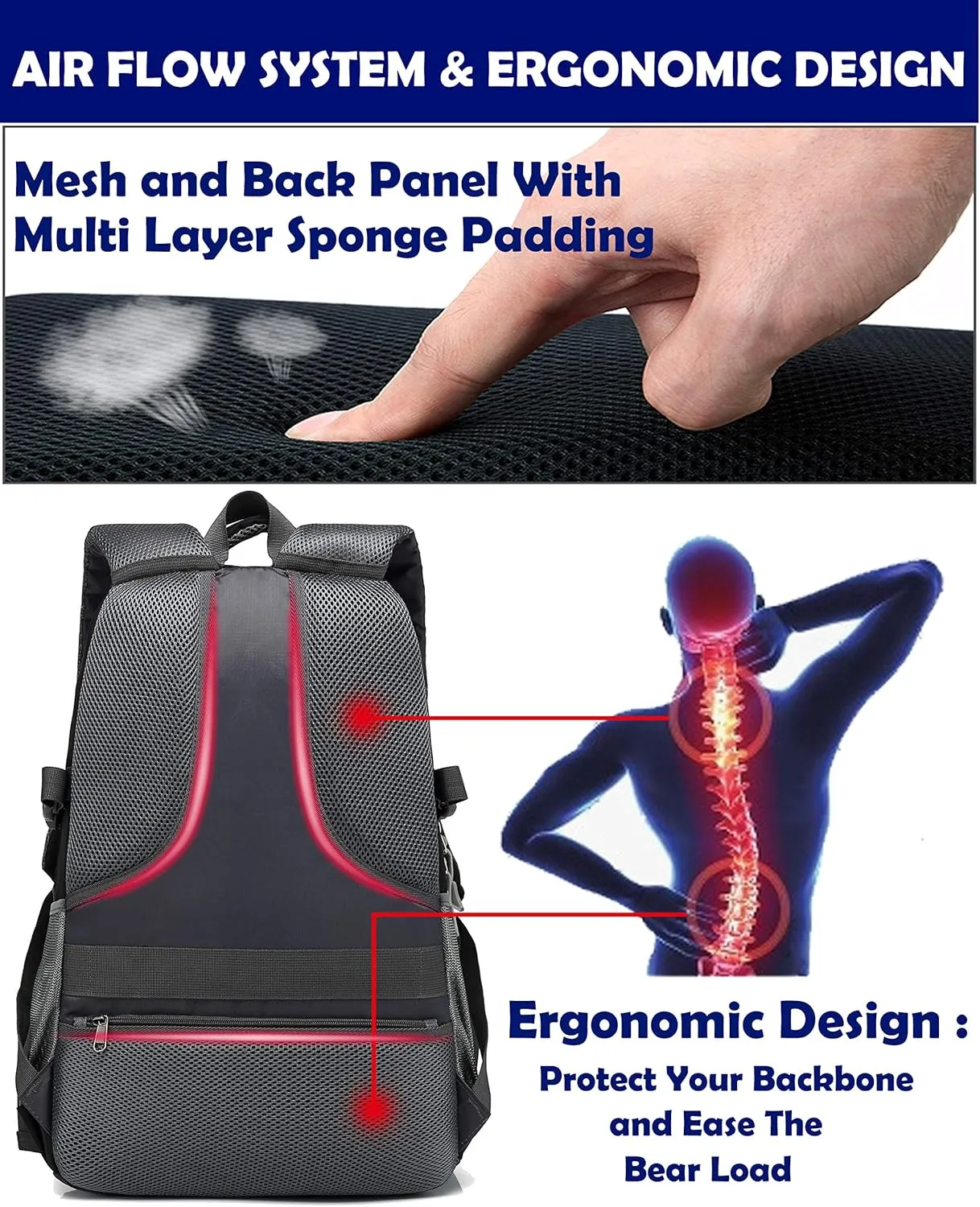 Backpack Bookbag for College Laptop Travel, Fit Laptop Up to 15.6 inch with USB Charging Port Multi Compartment Anti theft, Gift for Women Men (Purple)