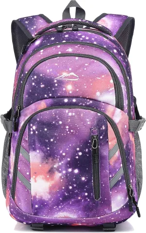 Backpack Bookbag for College Laptop Travel with USB Charging Port (Galaxy G)