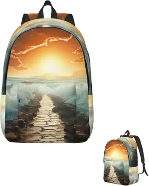 Backpack for Men Women 15.7-17.7 Inch Laptop Backpack Divided Sea Pathway Daypack Laptop Bag for Travel