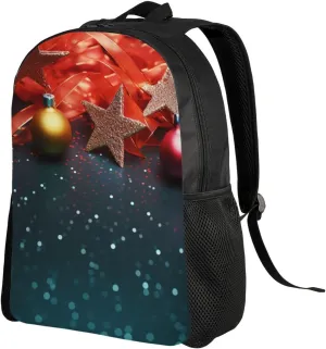 Backpack for Men Women 16.1 Inch Laptop Backpack Christmas lights background Daypack Laptop Bag for Travel
