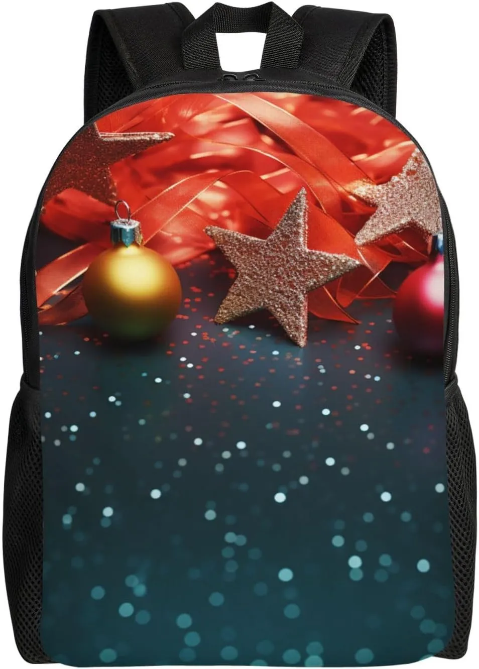 Backpack for Men Women 16.1 Inch Laptop Backpack Christmas lights background Daypack Laptop Bag for Travel