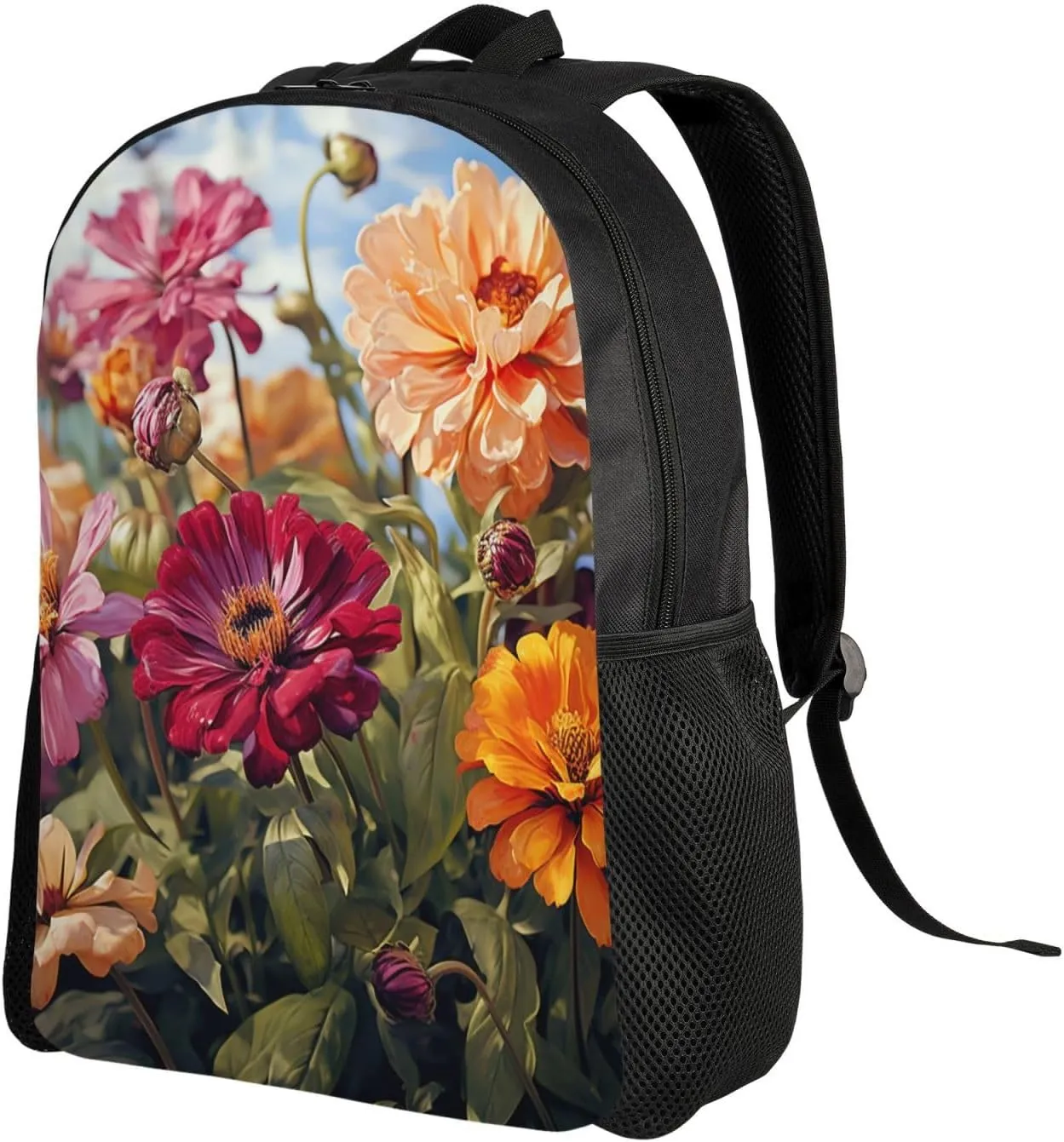 Backpack for Men Women 16.1 Inch Laptop Backpack Colorful Spring Summer Flower Daypack Laptop Bag for Travel