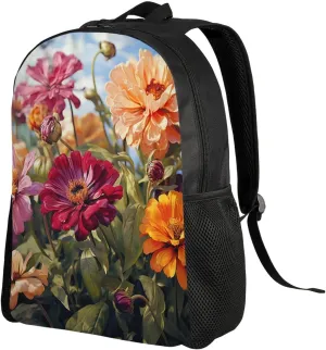 Backpack for Men Women 16.1 Inch Laptop Backpack Colorful Spring Summer Flower Daypack Laptop Bag for Travel