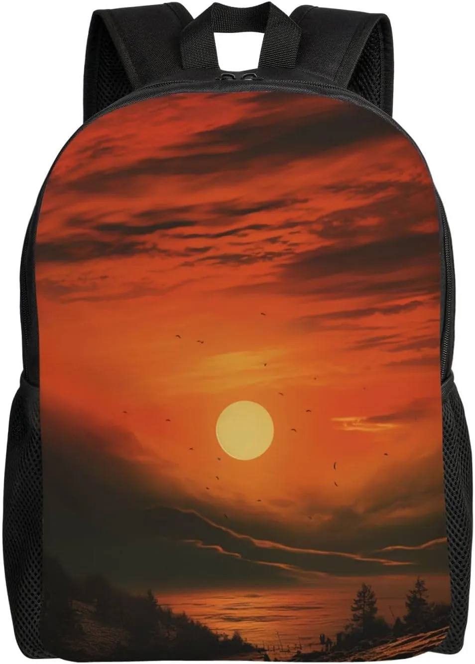 Backpack for Men Women 16.1 Inch Laptop Backpack Morning red sky Daypack Laptop Bag for Travel