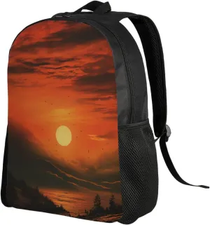 Backpack for Men Women 16.1 Inch Laptop Backpack Morning red sky Daypack Laptop Bag for Travel