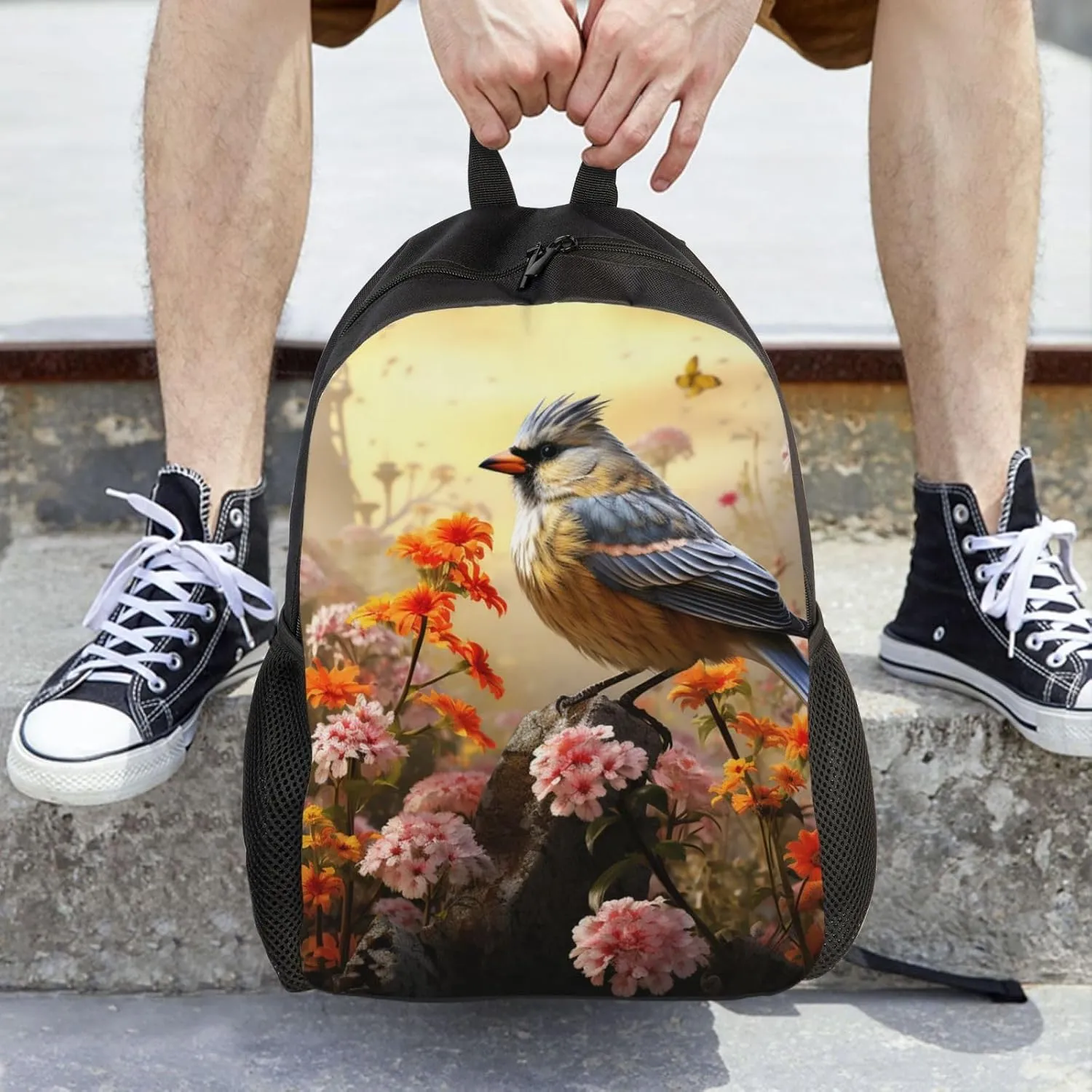 Backpack for Men Women 16.1 Inch Laptop Backpack Sparrow Birds Sing Daypack Laptop Bag for Travel