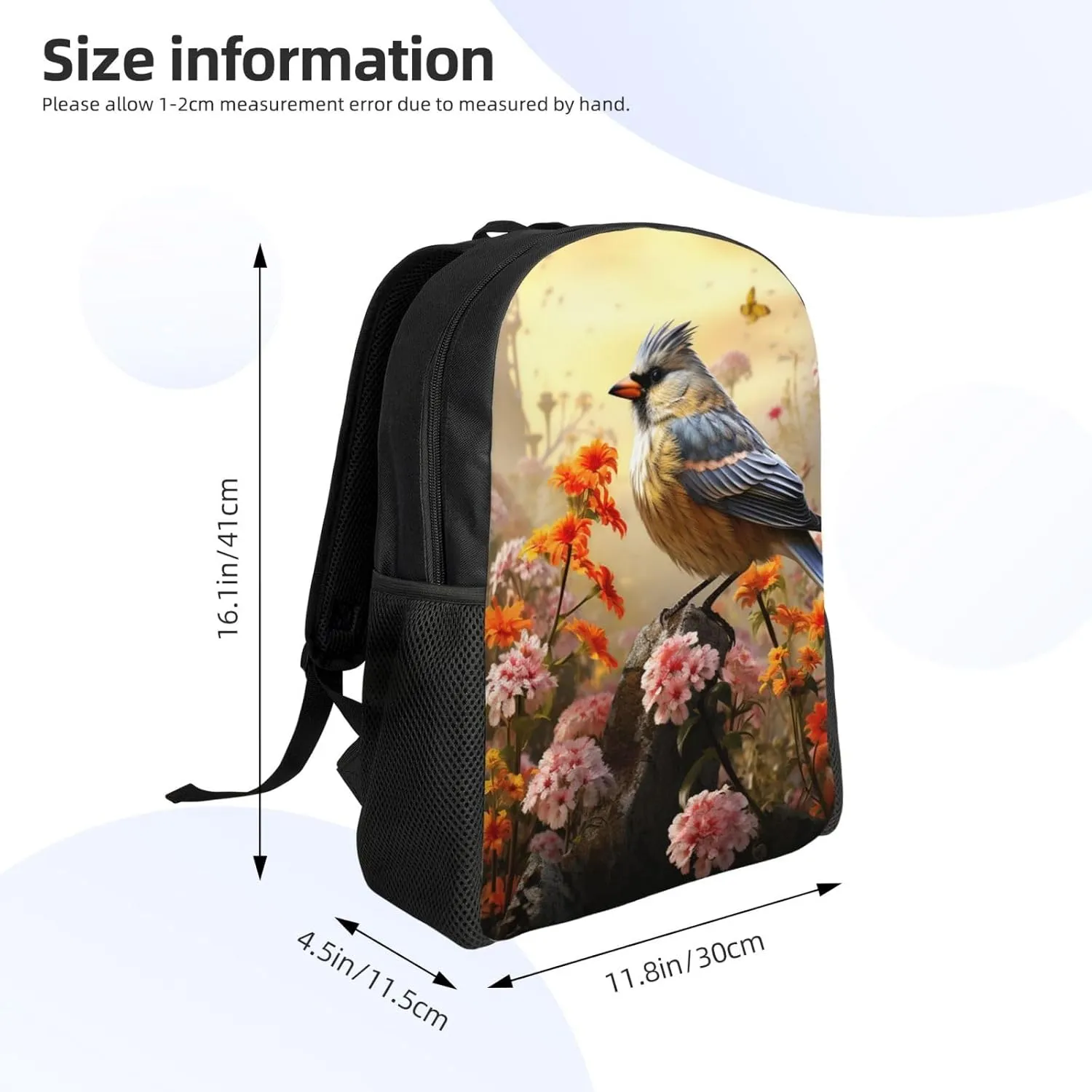 Backpack for Men Women 16.1 Inch Laptop Backpack Sparrow Birds Sing Daypack Laptop Bag for Travel