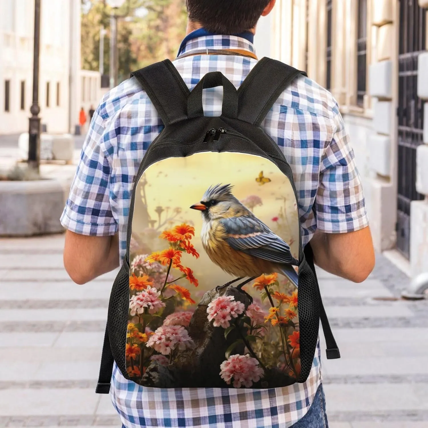 Backpack for Men Women 16.1 Inch Laptop Backpack Sparrow Birds Sing Daypack Laptop Bag for Travel