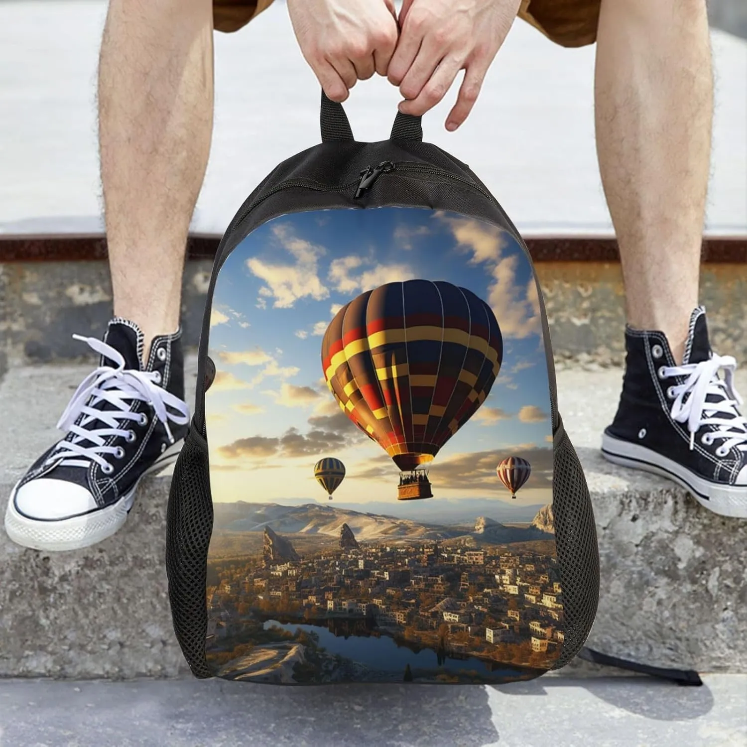 Backpack for Men Women 16.1 Inch Laptop Backpack Tour of The Balloon Daypack Laptop Bag for Travel
